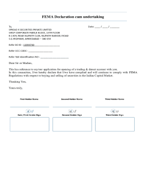 FEMA Declaration cum Undertaking