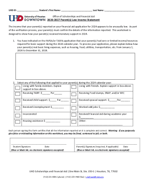 2026-2027 Parent Low Income Statement