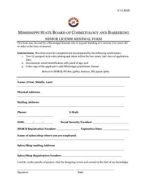 Mississippi Senior License Renewal Form