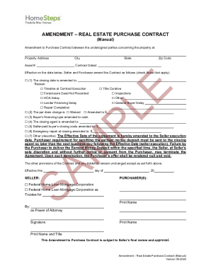 Amendment to Real Estate Purchase Contract