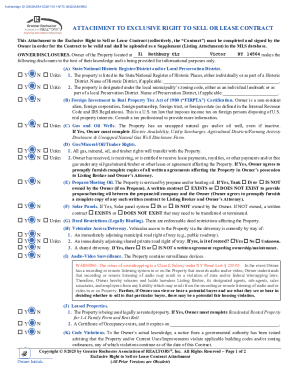 Exclusive Right to Sell or Lease Contract Attachment