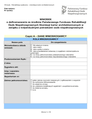 Poland Architectural Barrier Removal Grant Application