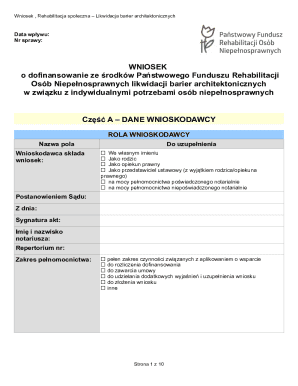 Poland Architectural Barrier Removal Grant Application