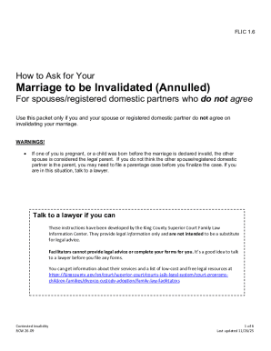 Washington State Marriage Invalidity Packet