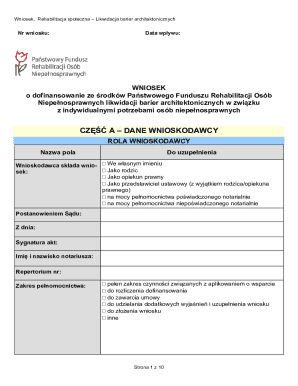 Poland Architectural Barrier Removal Grant Application