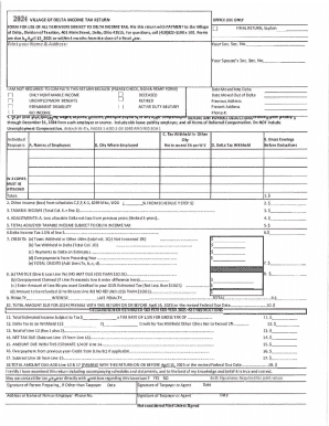 Village of Delta Income Tax Return