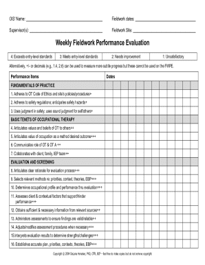 Weekly Fieldwork Performance Evaluation