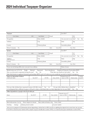 2024 Individual Taxpayer Organizer