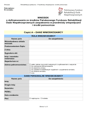 Poland Orthopedic Equipment Grant Application