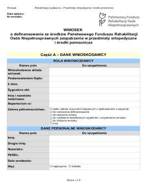 Poland Orthopedic Equipment Grant Application