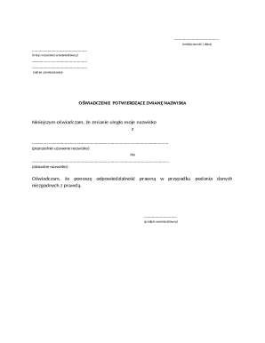 Name Change Affidavit