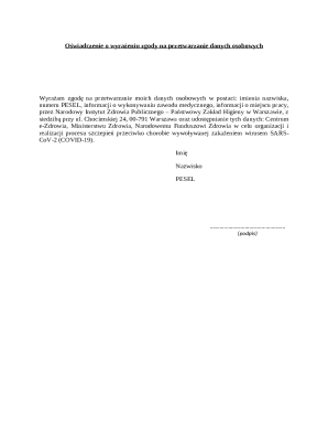Consent for Personal Data Processing