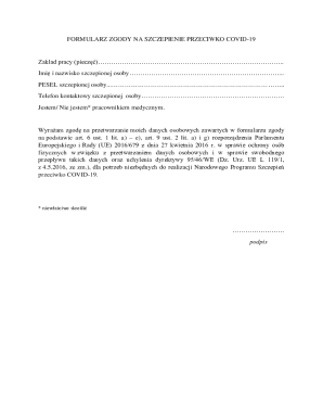 COVID-19 Vaccination Consent Form