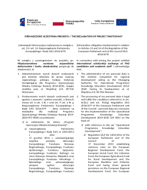 Declaration of Project Participant