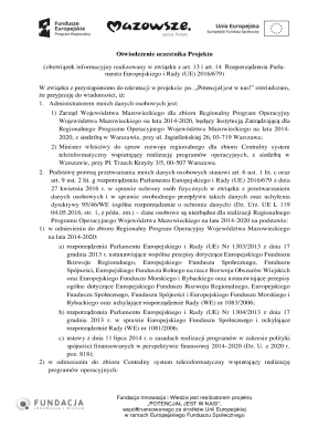 Participant Declaration for EU Project