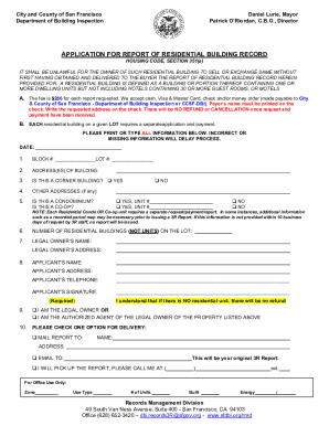 San Francisco Residential Building Record Application