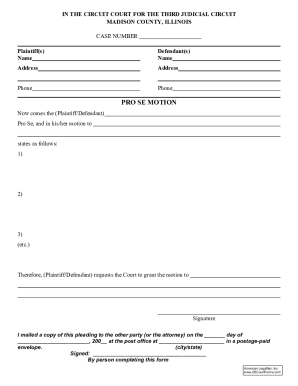 Pro Se Motion Form