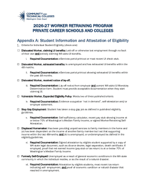 2026-27 Worker Retraining Program Application