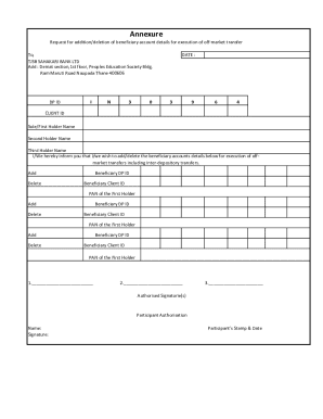 Beneficiary Account Details Request Form