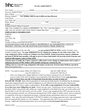 Wage Assignment Form