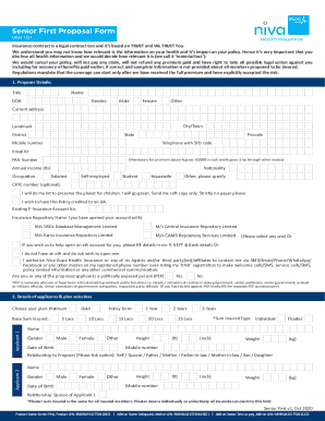 Senior First Health Insurance Proposal Form