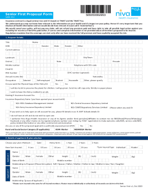 Senior First Health Insurance Proposal Form