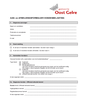 Dutch Dog Tax Registration Form