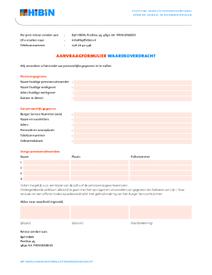 Pension Value Transfer Request Form