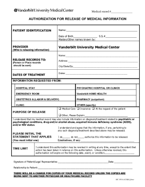 Authorization for Release of Medical Information
