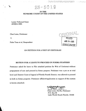 Motion for Leave to Proceed In Forma Pauperis