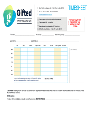 Employee Timesheet Form