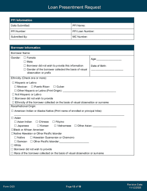 Loan Presentment Request Form OG3