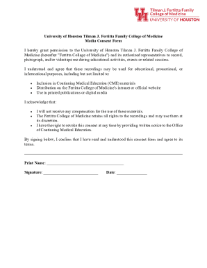 University of Houston Media Consent Form