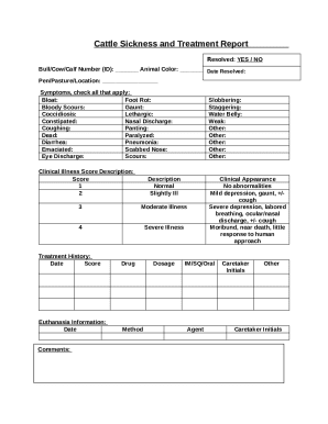 Cattle Sickness and Treatment Report