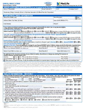 Alumni Term Life Insurance Enrollment Form