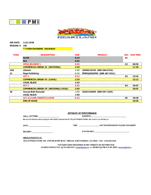 Affidavit of Performance