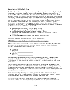 Company Social Media Policy