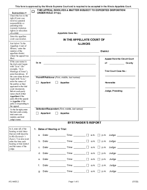 Illinois Bystander's Report Form