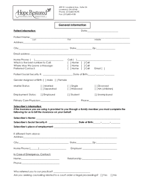 Patient Intake and Consent Form