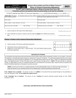Arizona Nonresident and Out-of-State Partner’s Schedule K-1(NR)