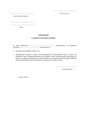 Polish Citizenship Declaration Form