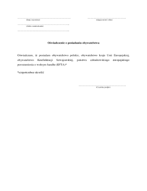 Polish Citizenship Declaration Form
