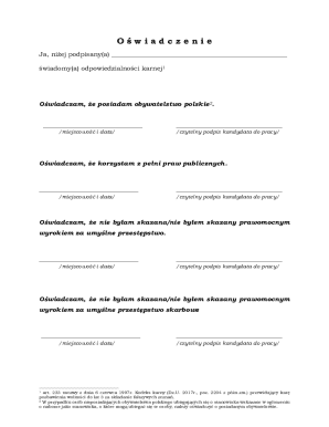 Polish Citizenship Declaration Form