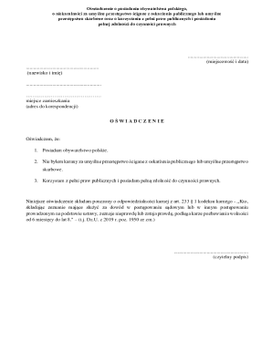 Polish Citizenship Declaration Form