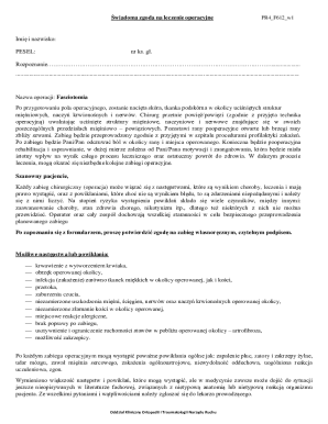 Medical Consent Form for Surgical Procedure