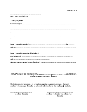 Child Research Consent Form