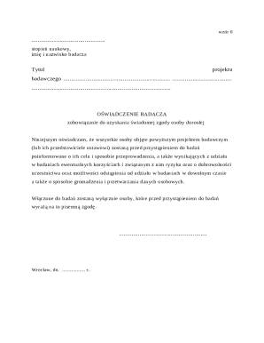 Researcher Consent Form