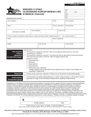 Chicago Voter Registration Form