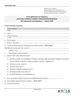 Personal Assistant for Disabled Program Application 2025