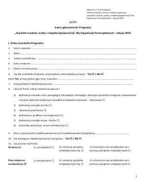 Personal Assistant for Disabled Program Application Form 2025